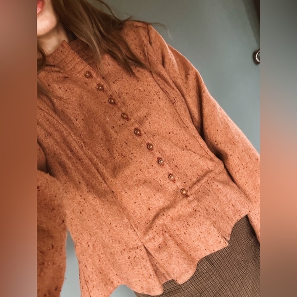 Krista Larson rust Wool Jacket OS sz M/L - Picture 5 of 14